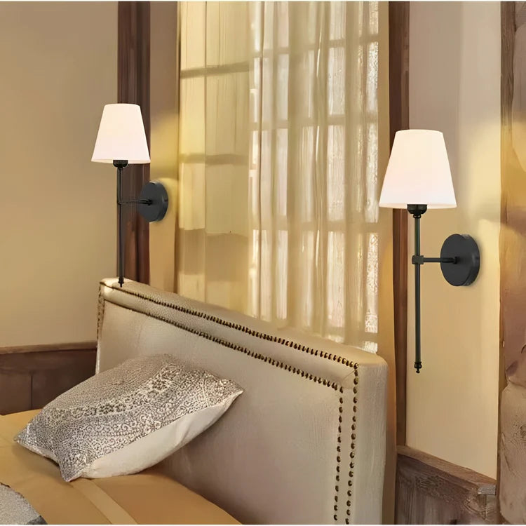 Vintage-Style Wall Lamp – RGB Dimmable LED, Remote Control, No Wiring Needed