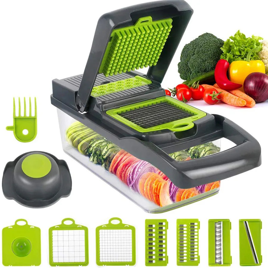 All‑in‑One Manual Vegetable Slicer & Salad Chopper — Precision Dicer for Fast, Uniform Prep