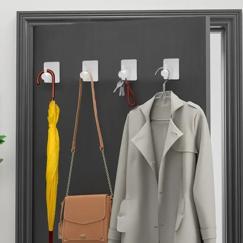 Matte Black Adhesive Wall Hook — Single, 2- or 6-Pack | Secure, Damage-Free Hanging for Coats, Towels, Robes, Kitchen & Bathroom