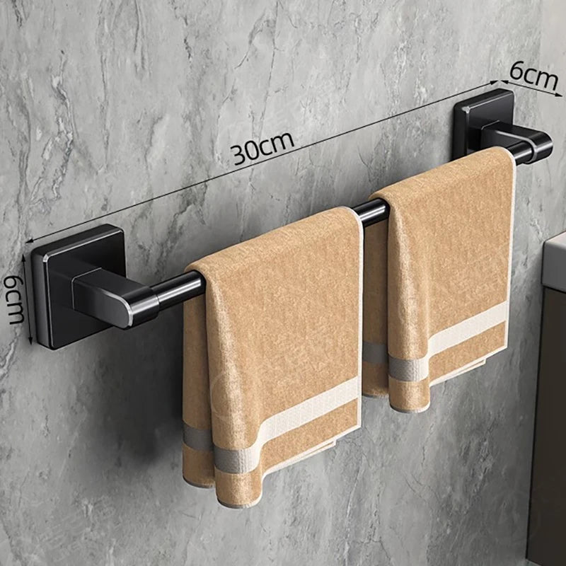 Aluminum Wall-Mounted Shower Towel Rack — Space‑Saving, Multifunctional Bathroom Organizer