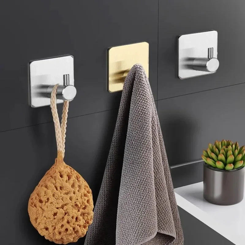 Matte Black Adhesive Wall Hook — Single, 2- or 6-Pack | Secure, Damage-Free Hanging for Coats, Towels, Robes, Kitchen & Bathroom