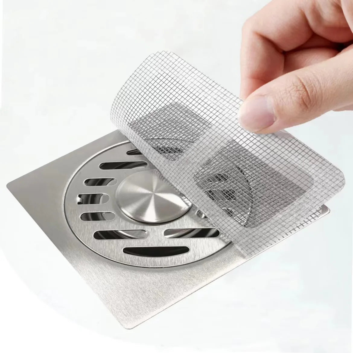 Floor Drain Disposable Filter Stickers, Hair Catchers With Anti-Bug Mesh for Bathroom Drains