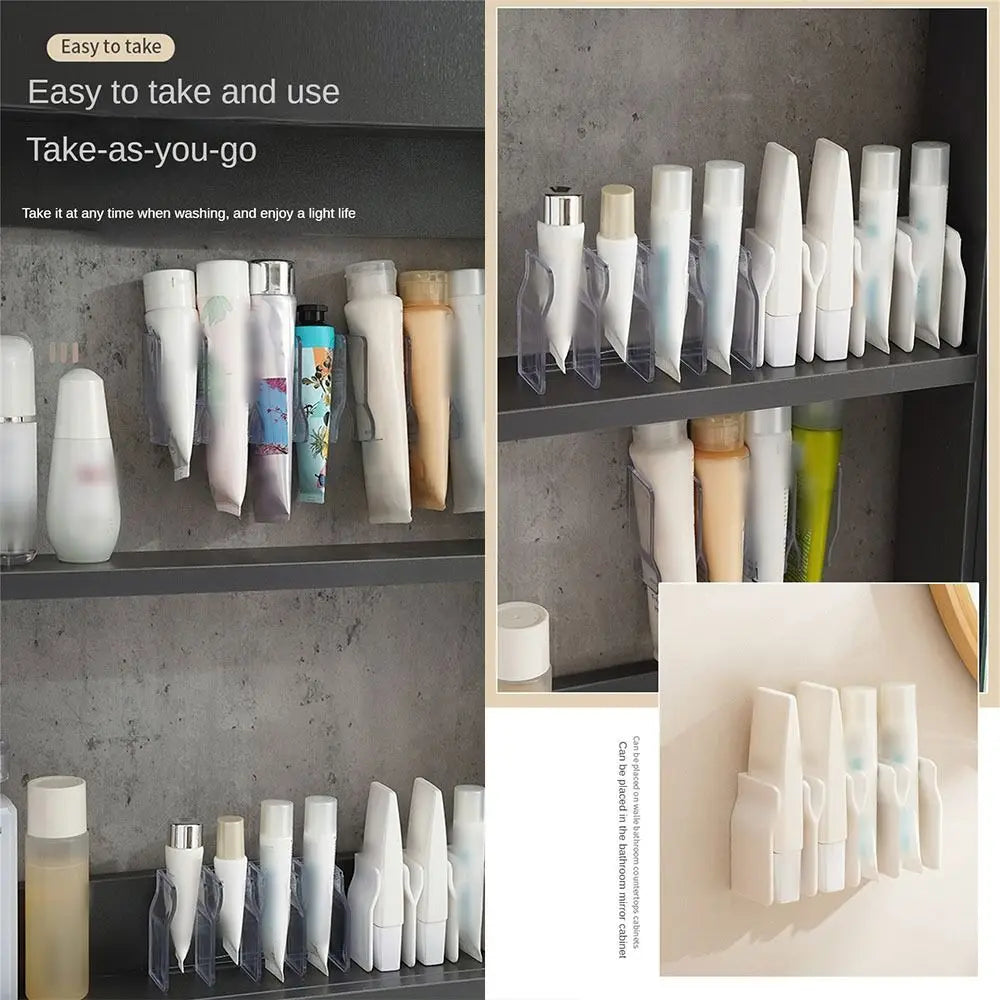 No-Drill Wall-Mounted Bathroom Organizer — Multi-Grid Toothpaste & Toothbrush Drain Holder, Large Capacity