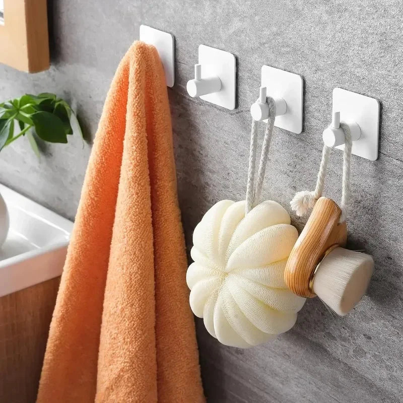 Matte Black Adhesive Wall Hook — Single, 2- or 6-Pack | Secure, Damage-Free Hanging for Coats, Towels, Robes, Kitchen & Bathroom