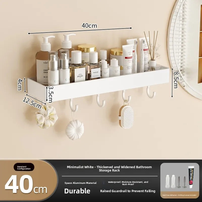 Wall‑Mounted Multi‑Functional Storage Shelf — No Drilling Required