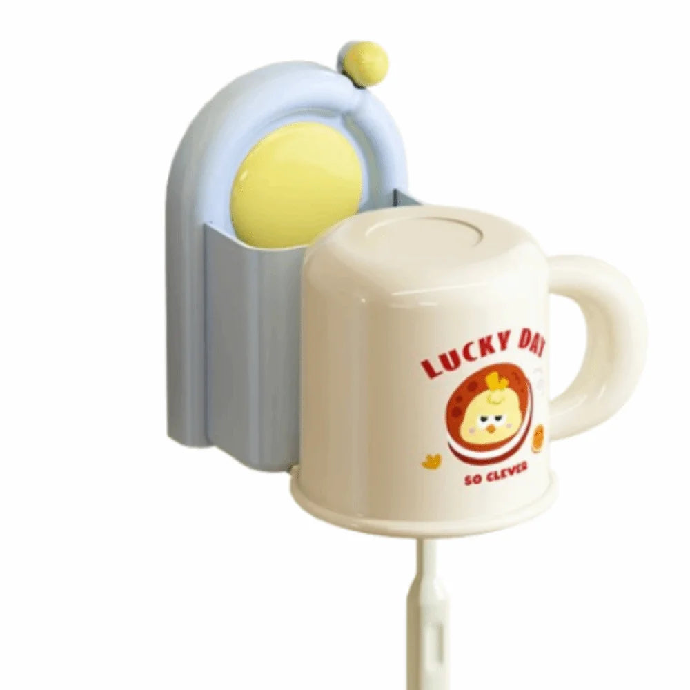 Sleek No-Drill Suction Toothbrush & Toothpaste Organizer — Waterproof, Self-Adhesive Wall Holder