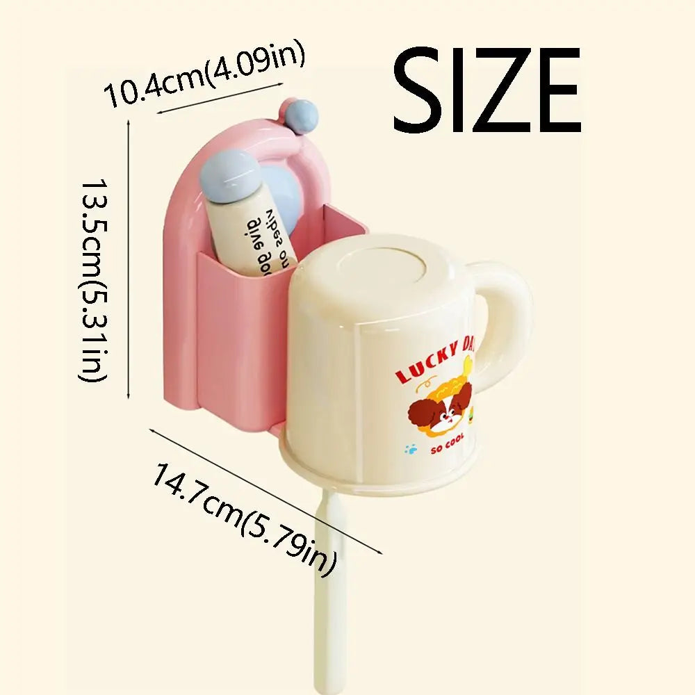 Sleek No-Drill Suction Toothbrush & Toothpaste Organizer — Waterproof, Self-Adhesive Wall Holder