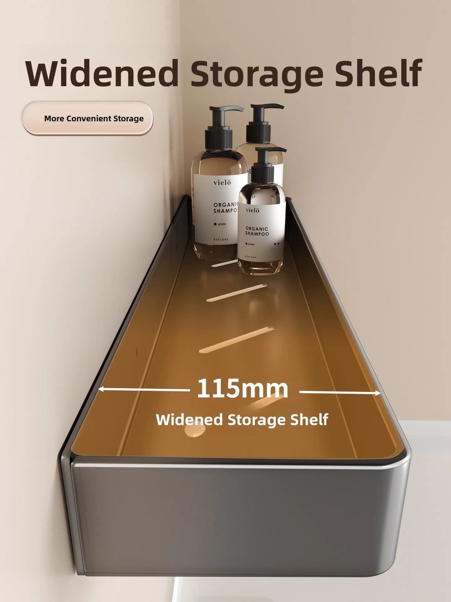 Wall‑Mounted Multi‑Functional Storage Shelf — No Drilling Required