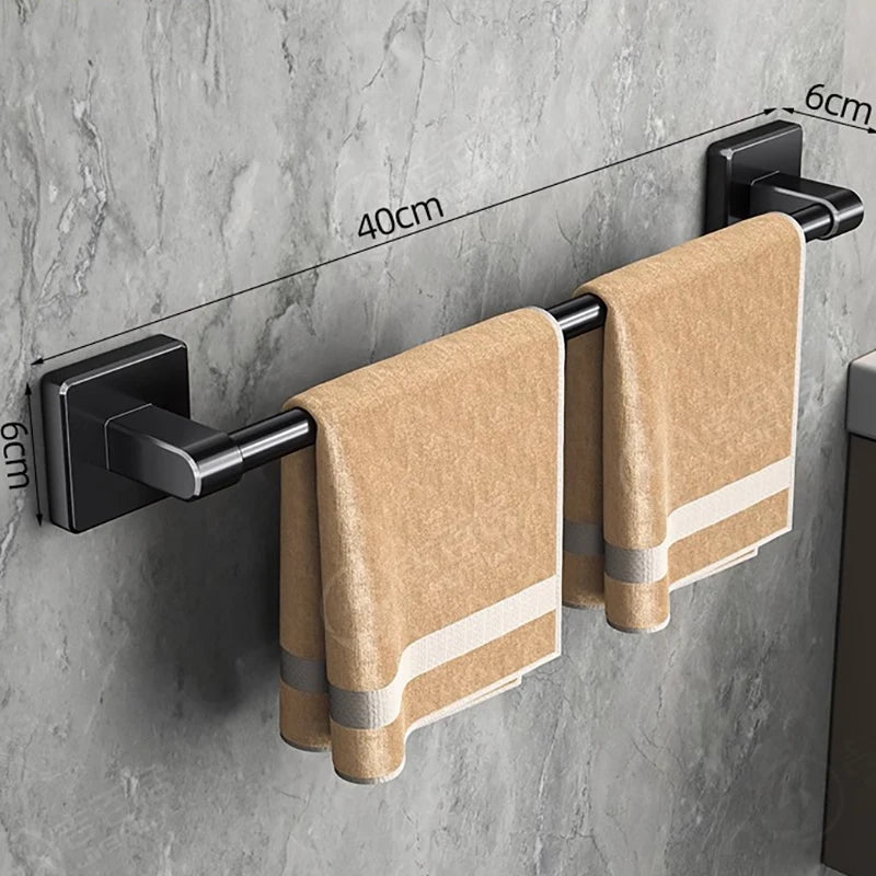 Aluminum Wall-Mounted Shower Towel Rack — Space‑Saving, Multifunctional Bathroom Organizer