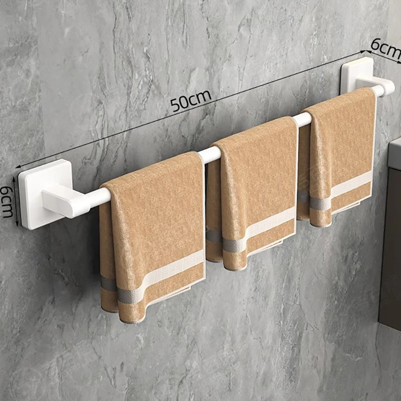 Aluminum Wall-Mounted Shower Towel Rack — Space‑Saving, Multifunctional Bathroom Organizer
