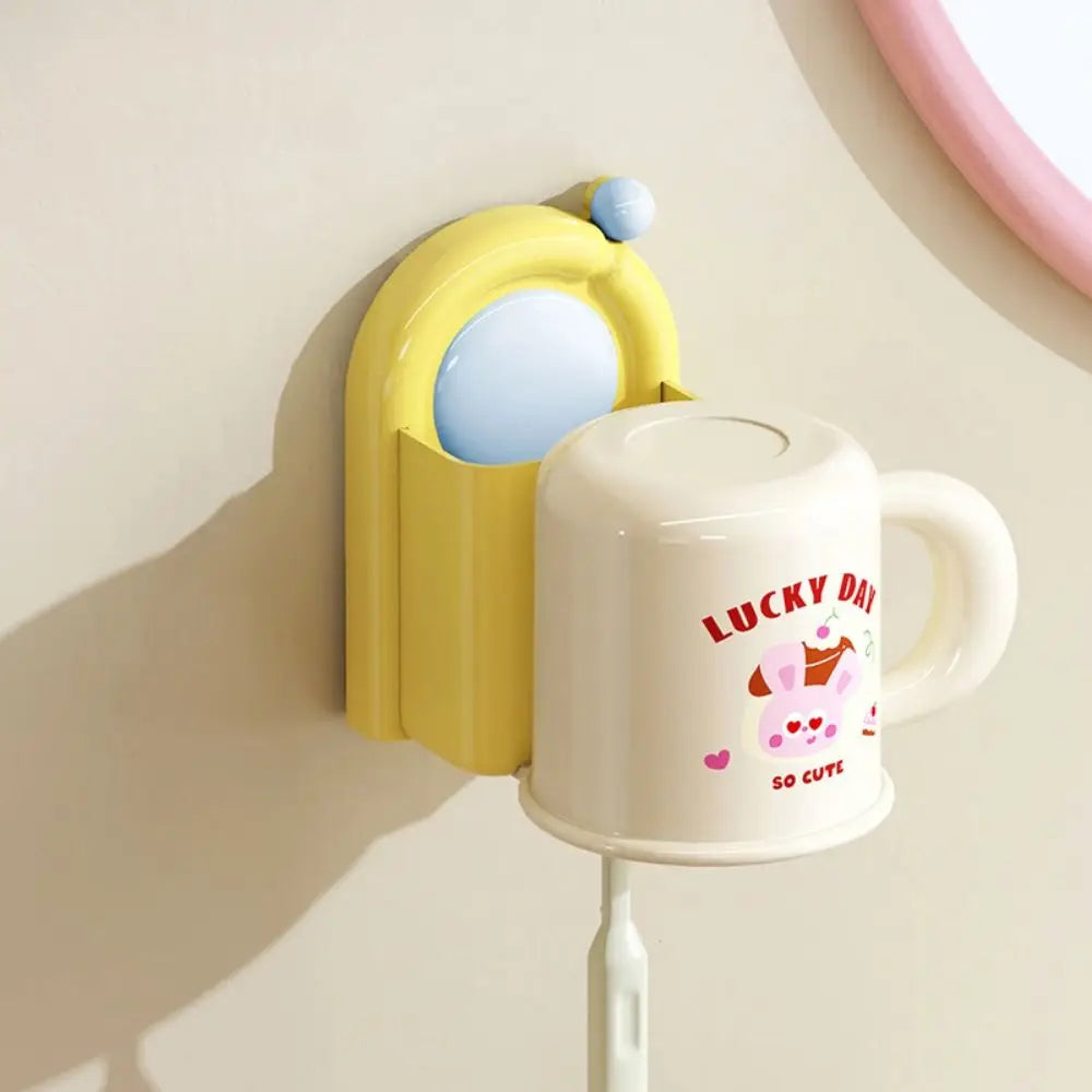 Sleek No-Drill Suction Toothbrush & Toothpaste Organizer — Waterproof, Self-Adhesive Wall Holder