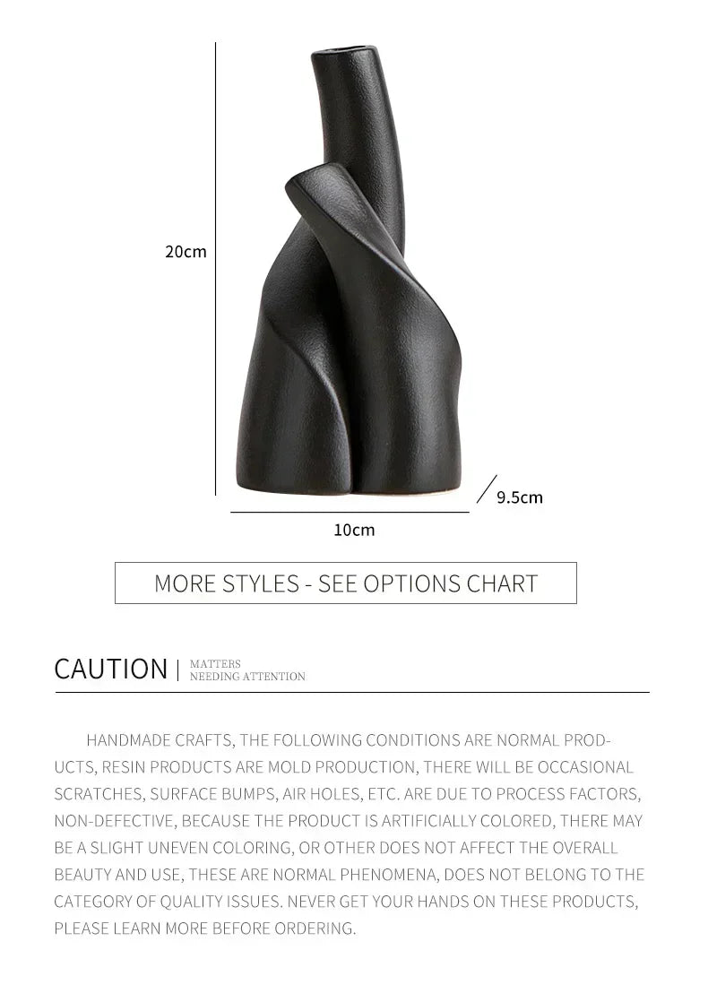 Desktop Vase, Handmade Frosted Ceramic, Irregular Shape For Dried Flowers And Hydroponics