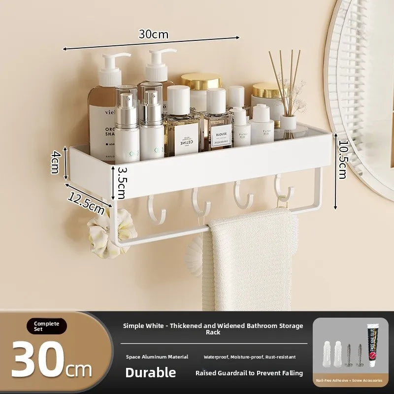 Wall‑Mounted Multi‑Functional Storage Shelf — No Drilling Required