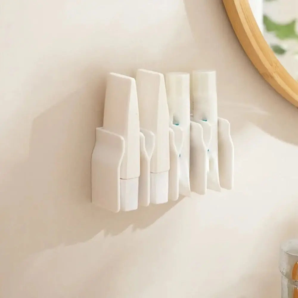 No-Drill Wall-Mounted Bathroom Organizer — Multi-Grid Toothpaste & Toothbrush Drain Holder, Large Capacity