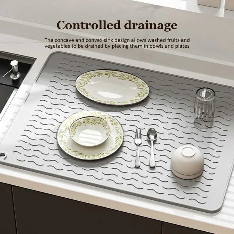 Sink Mat — Large Heat-Resistant Flexible Drain Pad For Countertop