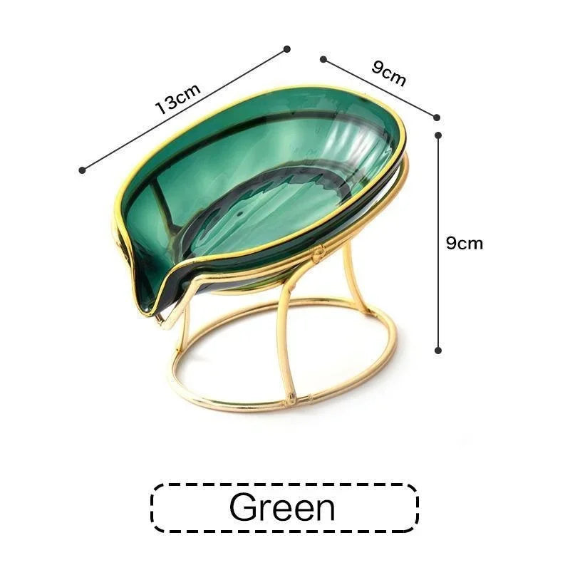 Leaf-Shaped Ceramic Soap Dish with Self-Draining Design — Minimalist Soap Bar Holder for Shower, Bathroom & Kitchen