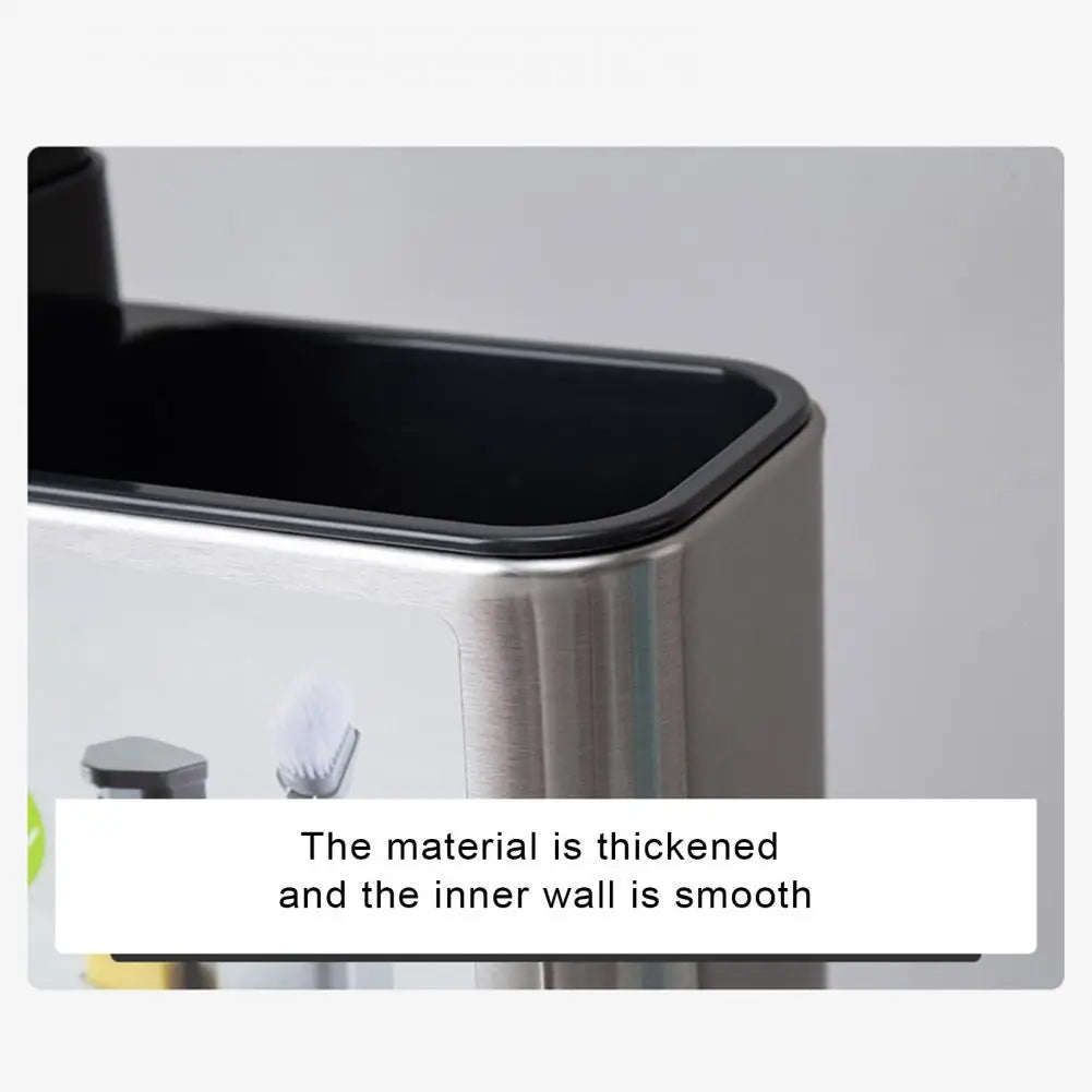 Countertop Sink Organizer with Integrated Soap Dispenser, Draining Rack and Dedicated Sponge & Brush Holders for Modern Kitchens