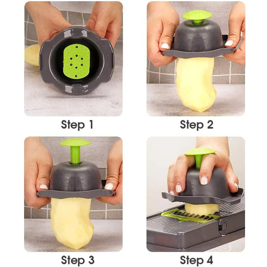 All‑in‑One Manual Vegetable Slicer & Salad Chopper — Precision Dicer for Fast, Uniform Prep