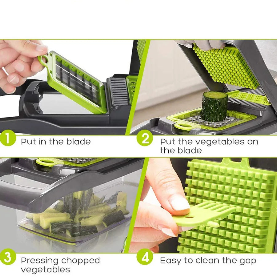 All‑in‑One Manual Vegetable Slicer & Salad Chopper — Precision Dicer for Fast, Uniform Prep