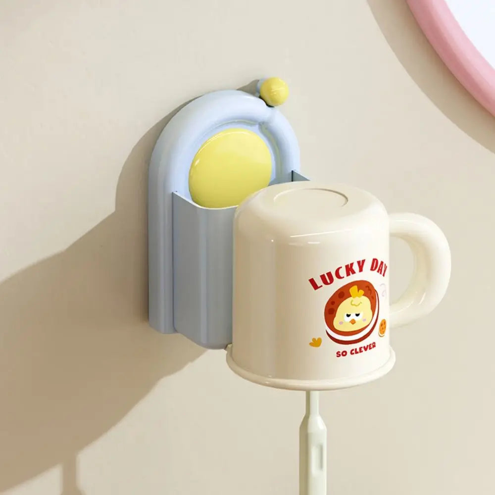 Sleek No-Drill Suction Toothbrush & Toothpaste Organizer — Waterproof, Self-Adhesive Wall Holder