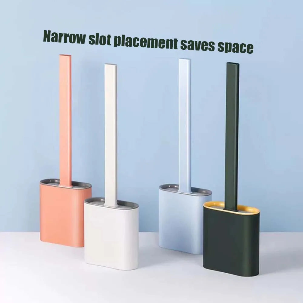 Modern Silicone Toilet Brush with Wall-Mounted Holder