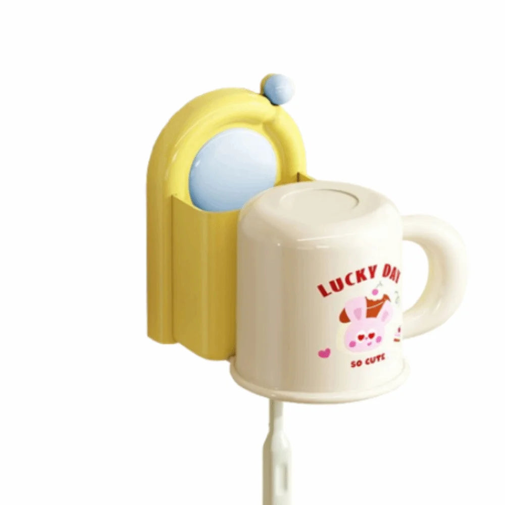 Sleek No-Drill Suction Toothbrush & Toothpaste Organizer — Waterproof, Self-Adhesive Wall Holder