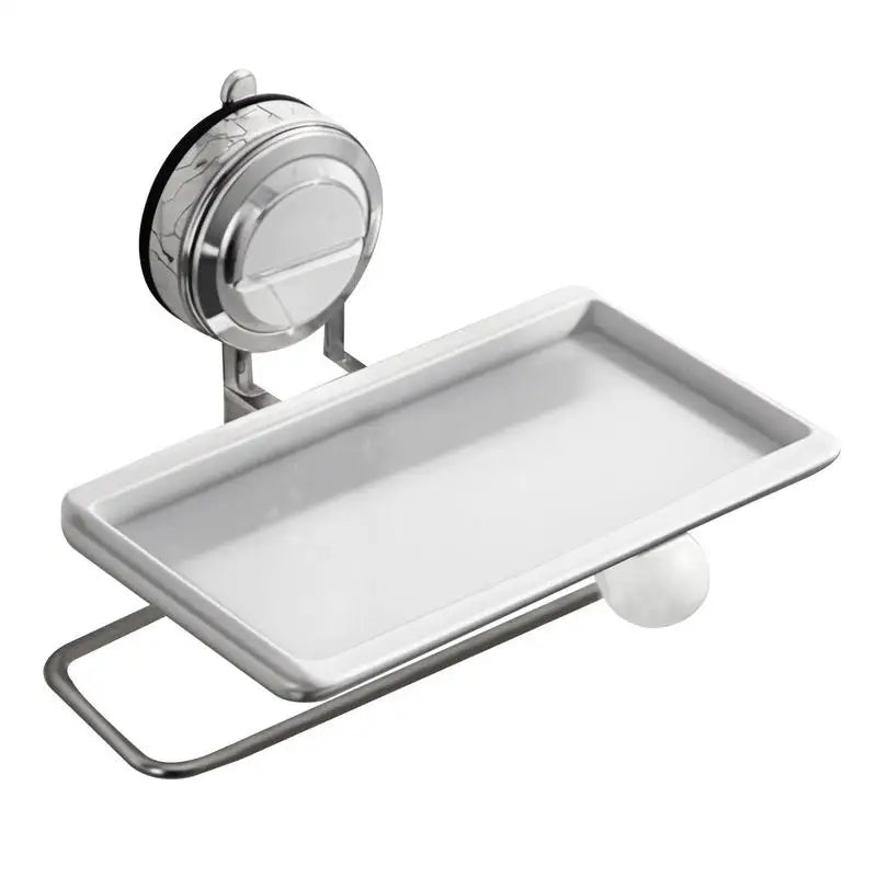 Brushed Stainless Steel Wall-Mount Toilet Paper Holder with Integrated Shelf — Space‑Saving Tissue & Paper Towel Dispenser for Bathroom and Kitchen