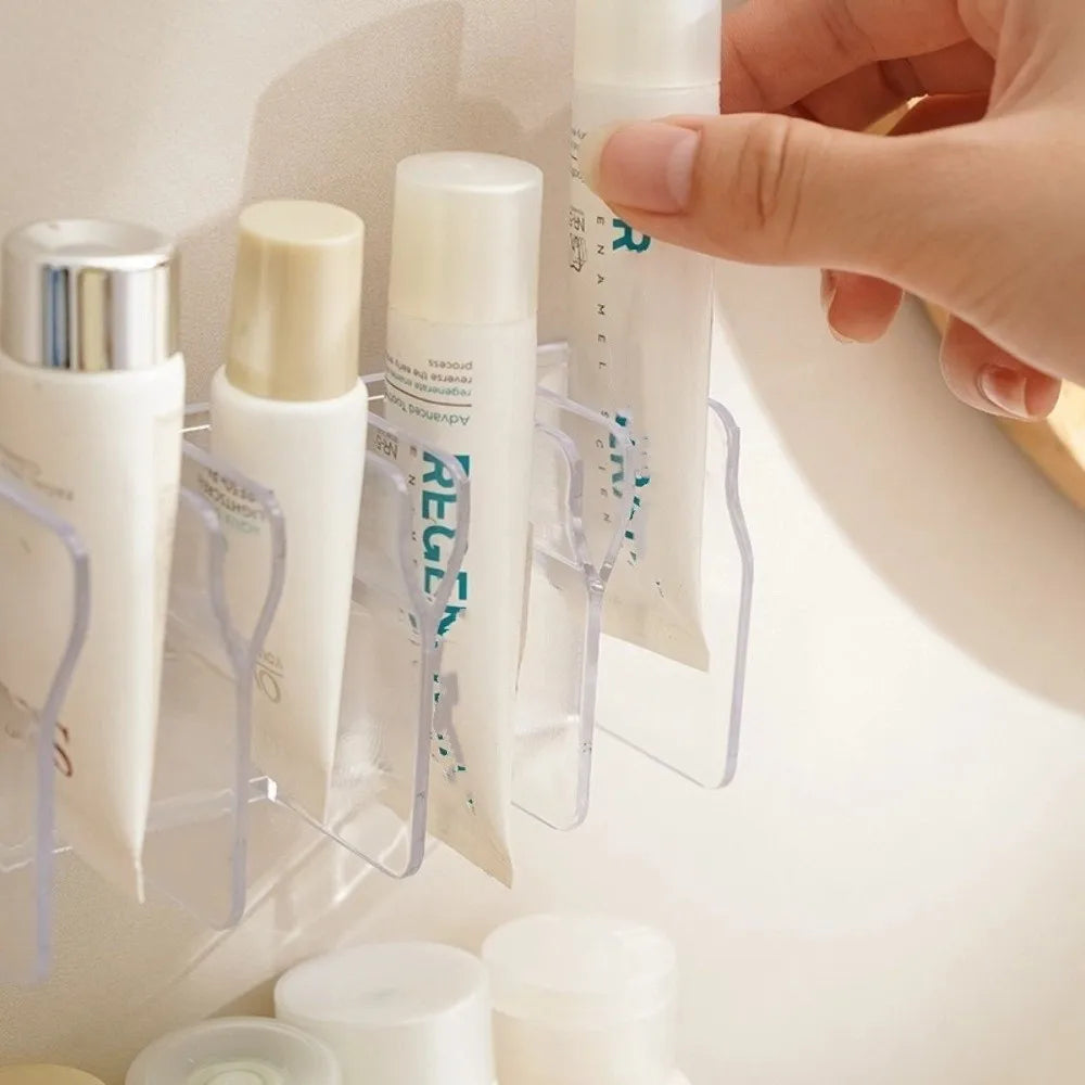 No-Drill Wall-Mounted Bathroom Organizer — Multi-Grid Toothpaste & Toothbrush Drain Holder, Large Capacity