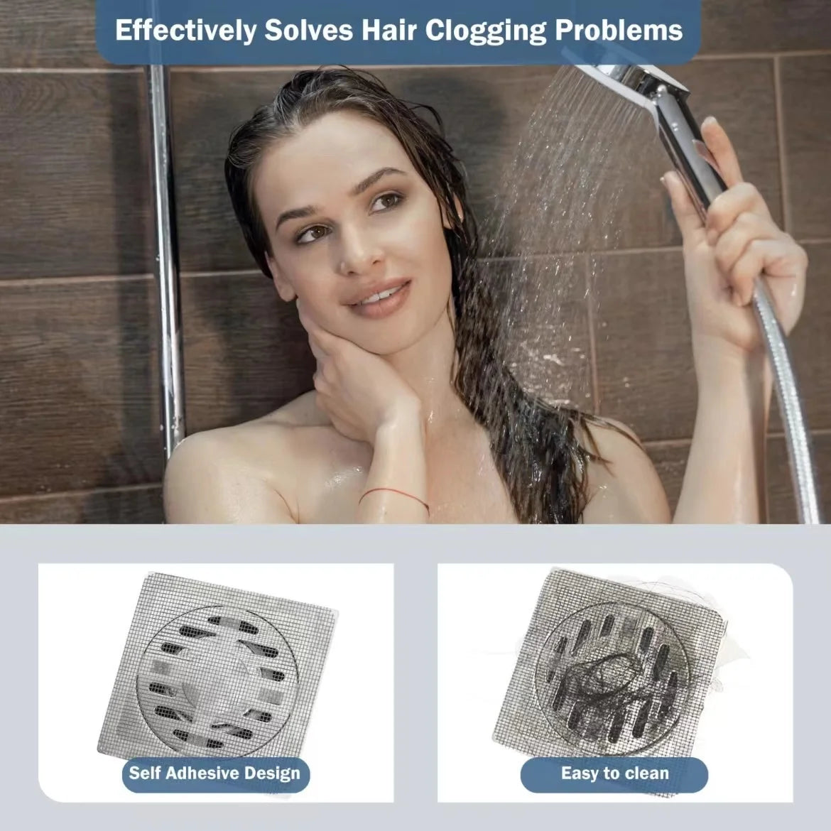 Floor Drain Disposable Filter Stickers, Hair Catchers With Anti-Bug Mesh for Bathroom Drains