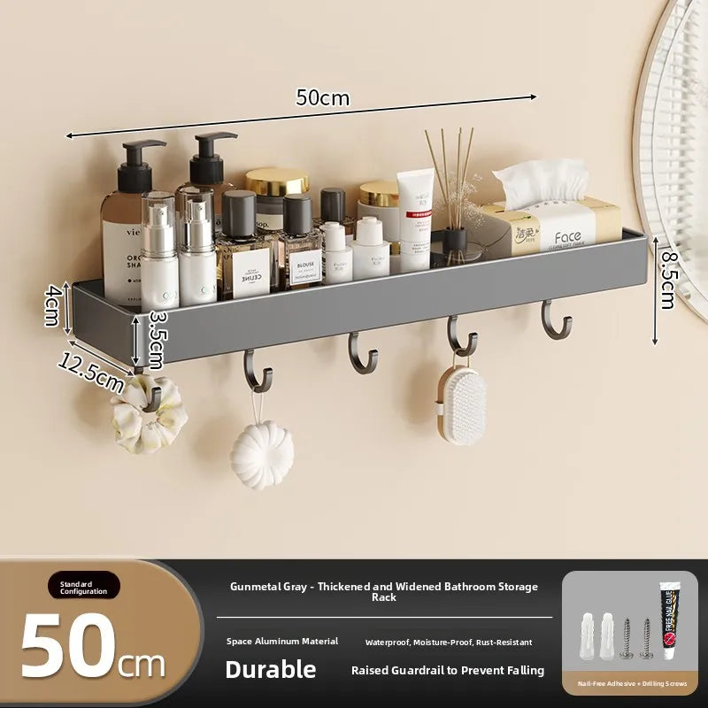 Wall‑Mounted Multi‑Functional Storage Shelf — No Drilling Required