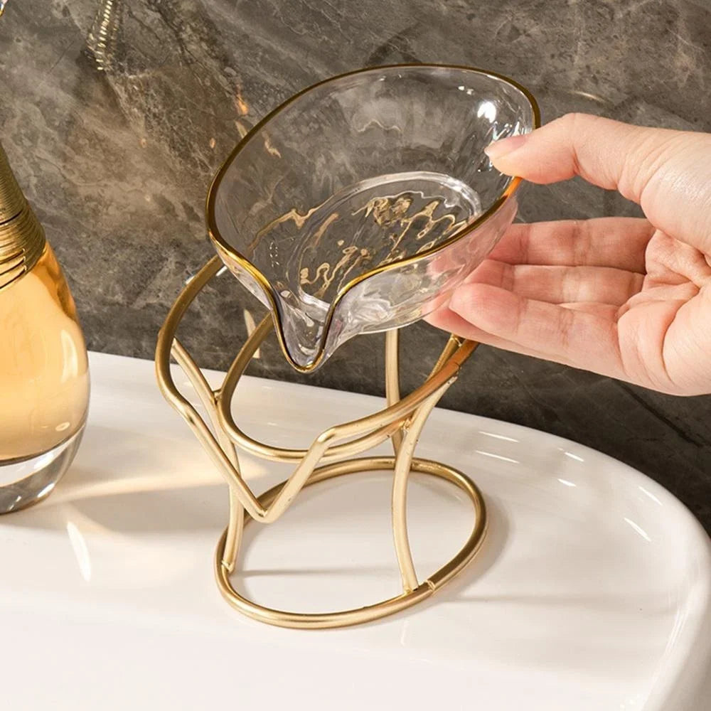 Leaf-Shaped Ceramic Soap Dish with Self-Draining Design — Minimalist Soap Bar Holder for Shower, Bathroom & Kitchen