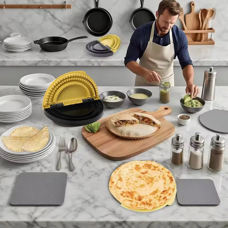 Adjustable Sealing Sandwich Mold for Toast & Corn Cakes — Multi‑Size Manual Press with Clips for Handmade Stuffed Pastries