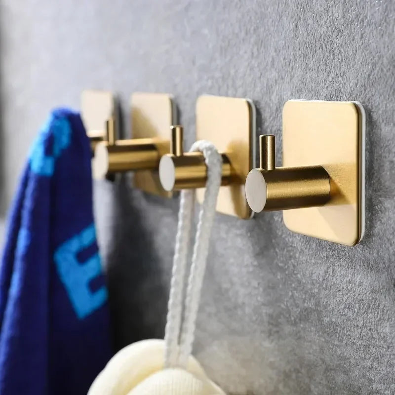 Matte Black Adhesive Wall Hook — Single, 2- or 6-Pack | Secure, Damage-Free Hanging for Coats, Towels, Robes, Kitchen & Bathroom