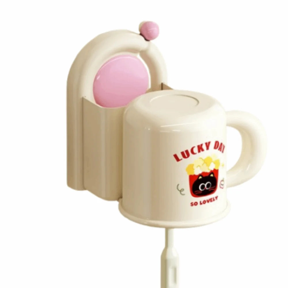 Sleek No-Drill Suction Toothbrush & Toothpaste Organizer — Waterproof, Self-Adhesive Wall Holder