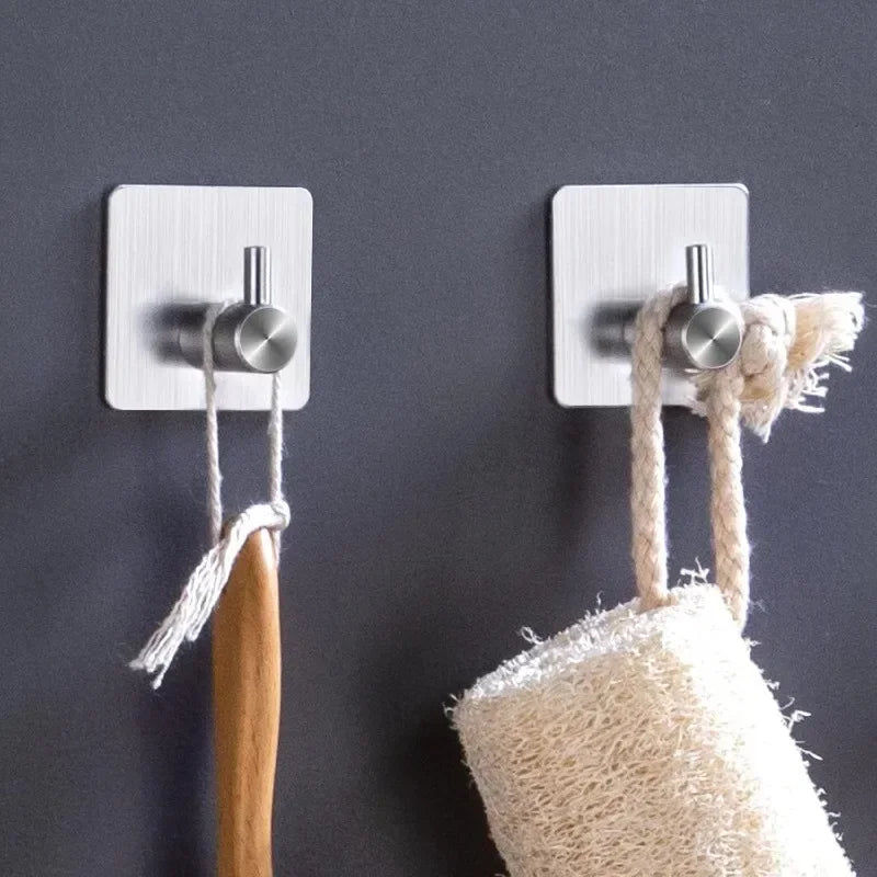 Matte Black Adhesive Wall Hook — Single, 2- or 6-Pack | Secure, Damage-Free Hanging for Coats, Towels, Robes, Kitchen & Bathroom