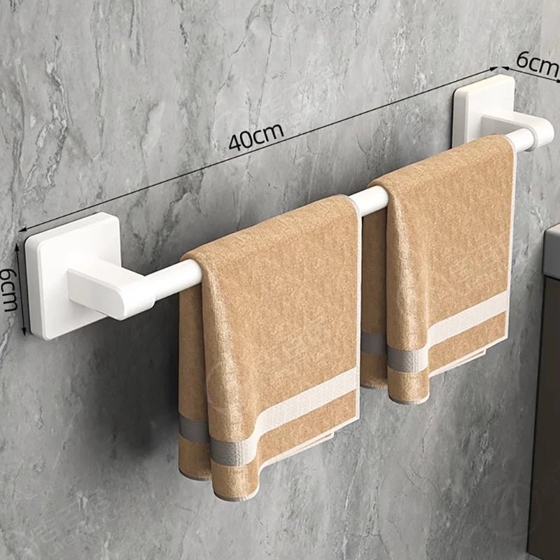 Aluminum Wall-Mounted Shower Towel Rack — Space‑Saving, Multifunctional Bathroom Organizer