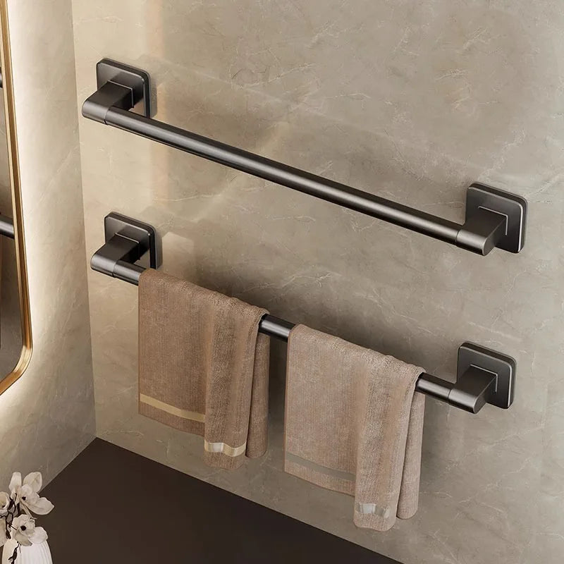 Aluminum Wall-Mounted Shower Towel Rack — Space‑Saving, Multifunctional Bathroom Organizer