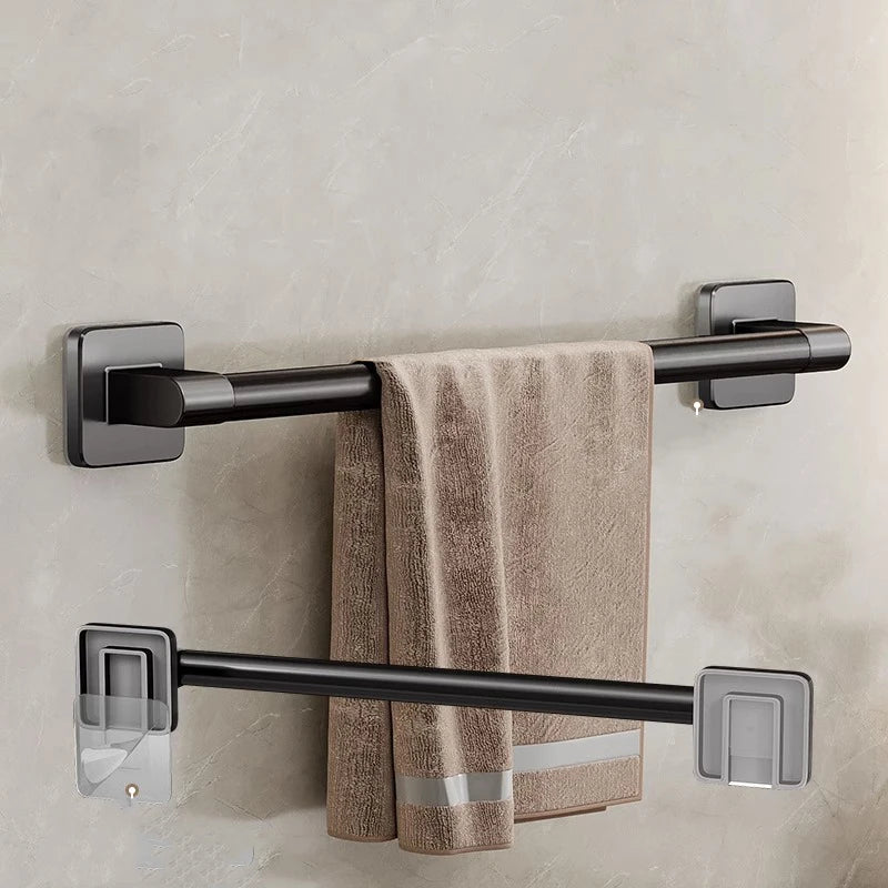 Aluminum Wall-Mounted Shower Towel Rack — Space‑Saving, Multifunctional Bathroom Organizer