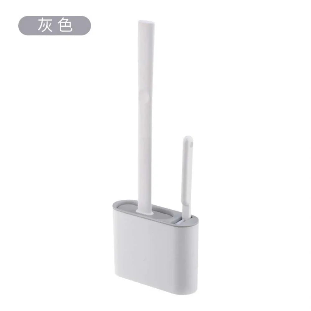 Modern Silicone Toilet Brush with Wall-Mounted Holder