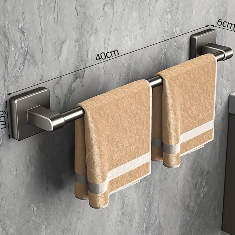 Aluminum Wall-Mounted Shower Towel Rack — Space‑Saving, Multifunctional Bathroom Organizer