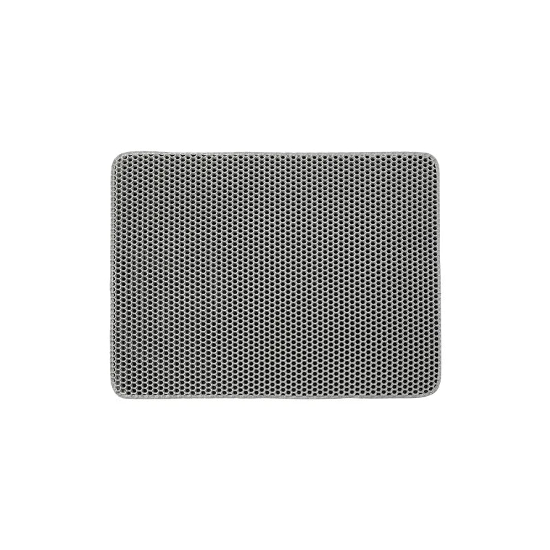 Grey Double-Layer Waterproof Cat Litter Mat — 40×50 cm, Non‑Slip Urine‑Proof Trapping Surface, Easy‑Clean and Scratch‑Resistant