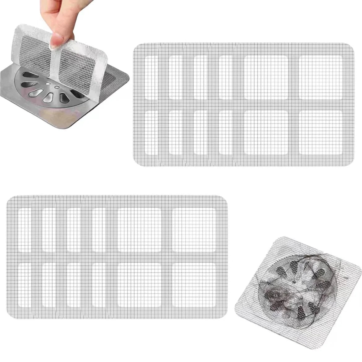 Floor Drain Disposable Filter Stickers, Hair Catchers With Anti-Bug Mesh for Bathroom Drains
