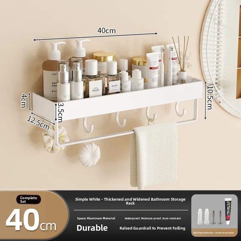 Wall‑Mounted Multi‑Functional Storage Shelf — No Drilling Required