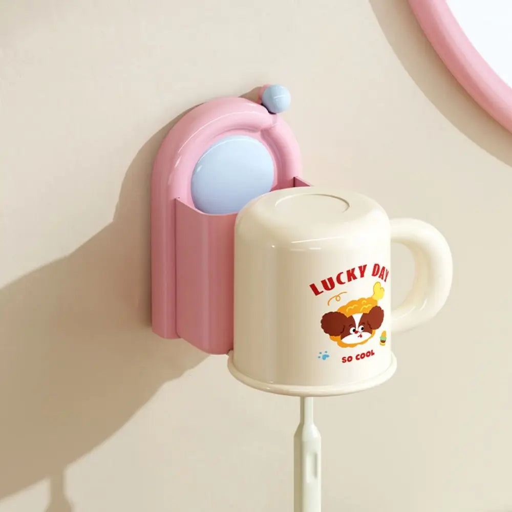 Sleek No-Drill Suction Toothbrush & Toothpaste Organizer — Waterproof, Self-Adhesive Wall Holder