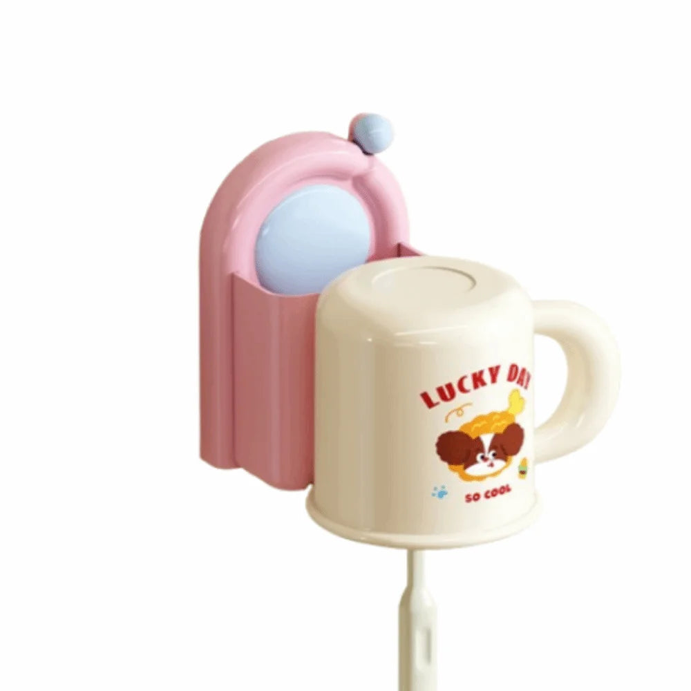 Sleek No-Drill Suction Toothbrush & Toothpaste Organizer — Waterproof, Self-Adhesive Wall Holder