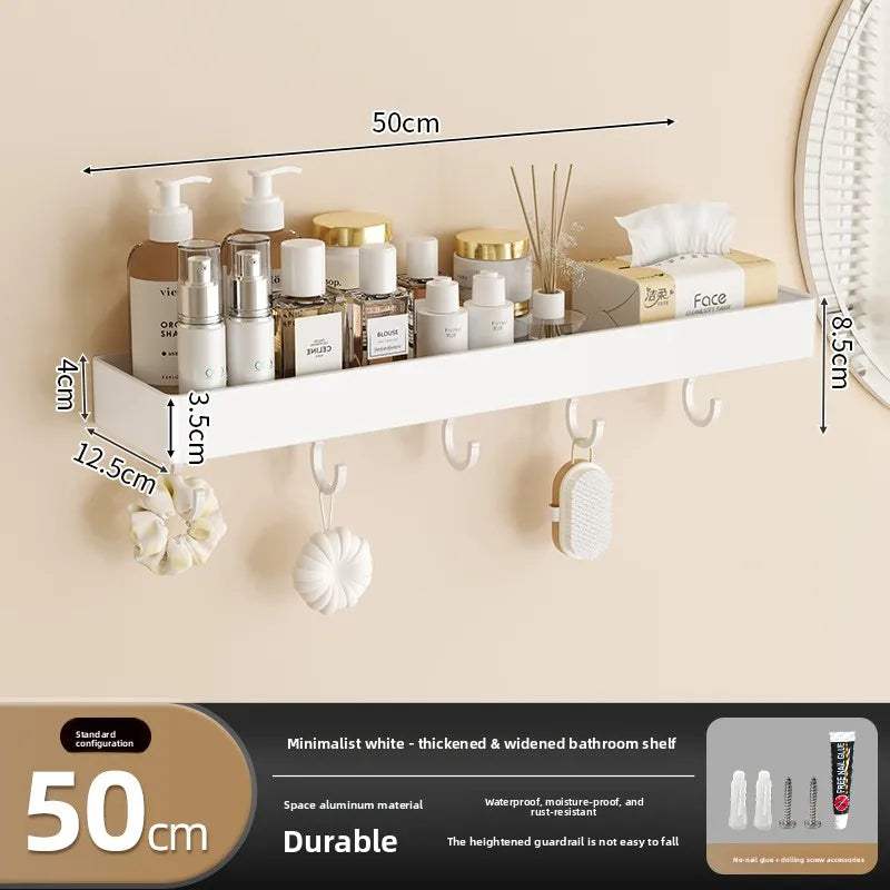 Wall‑Mounted Multi‑Functional Storage Shelf — No Drilling Required