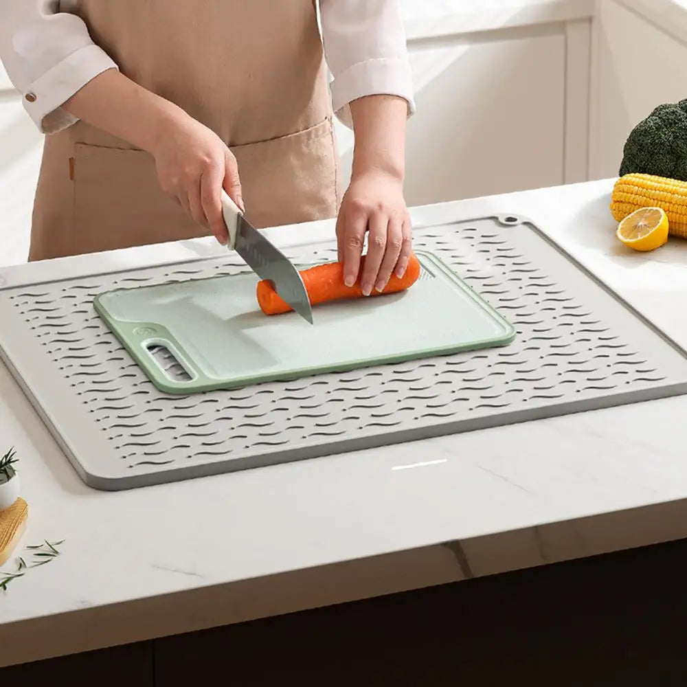 Sink Mat — Large Heat-Resistant Flexible Drain Pad For Countertop