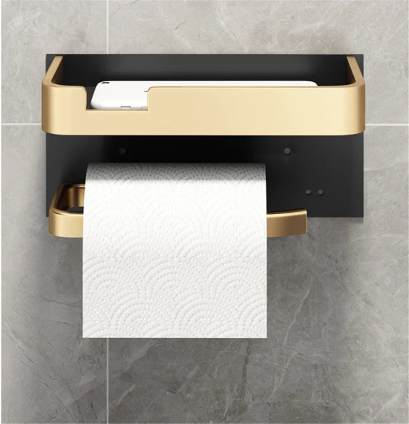 Luxury Wall-Mounted Toilet Paper Holder with Shelf