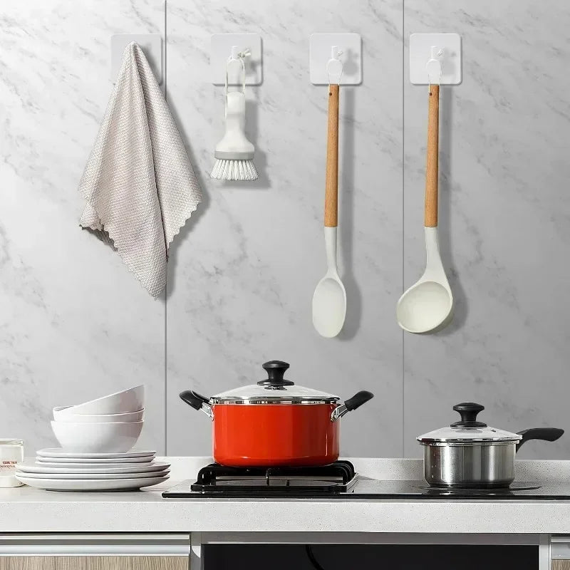 Matte Black Adhesive Wall Hook — Single, 2- or 6-Pack | Secure, Damage-Free Hanging for Coats, Towels, Robes, Kitchen & Bathroom