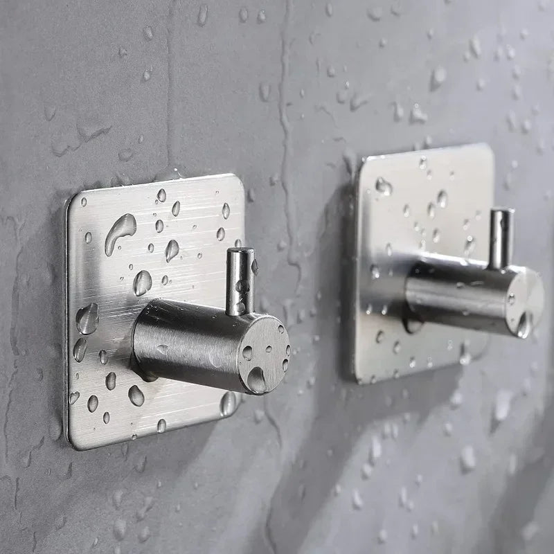 Matte Black Adhesive Wall Hook — Single, 2- or 6-Pack | Secure, Damage-Free Hanging for Coats, Towels, Robes, Kitchen & Bathroom